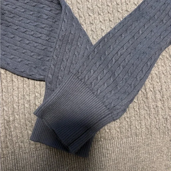 Sunday Best Cotton Charm Meadow Zip Sweater Admiral/Grey SZ L - Picture 6 of 10